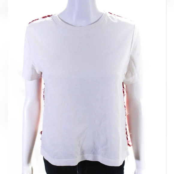 Sea New York White Red Back Knit Top, XS, EUC - Picture 1 of 5
